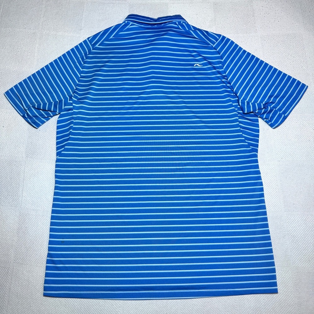 KJUS Soren Stripe Golf Polo Shirt Mens 48 Small Blue Performance Westmoreland CC - Picture 7 of 10